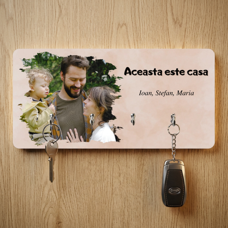 Aceasta este casa - cuier pentru chei cu fotografia dvs.