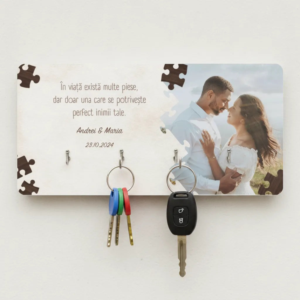 Ca piesele unui puzzle - cuier pentru chei
