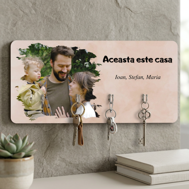 Aceasta este casa - cuier pentru chei cu fotografia dvs.