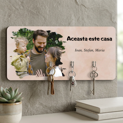 Aceasta este casa - cuier pentru chei cu fotografia dvs.