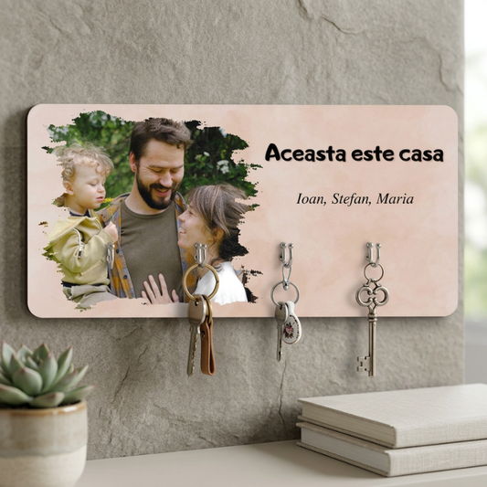 Aceasta este casa - cuier pentru chei cu fotografia dvs.