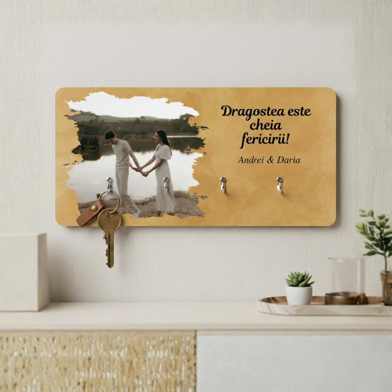 Dragostea este cheia - cuier pentru chei cu fotografia dvs.