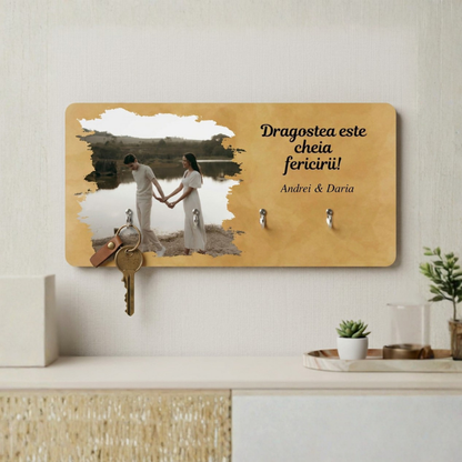 Dragostea este cheia - cuier pentru chei cu fotografia dvs.