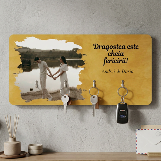 Dragostea este cheia - cuier pentru chei cu fotografia dvs.