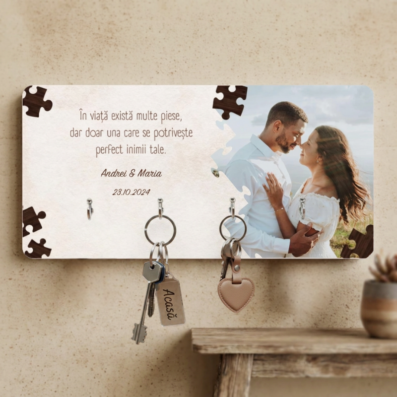 Ca piesele unui puzzle - cuier pentru chei