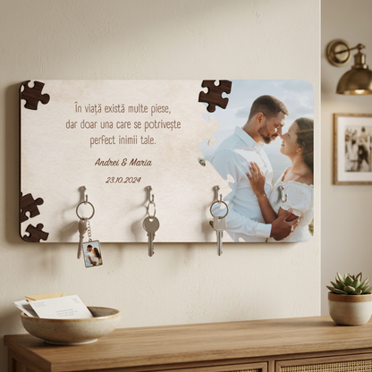 Ca piesele unui puzzle - cuier pentru chei