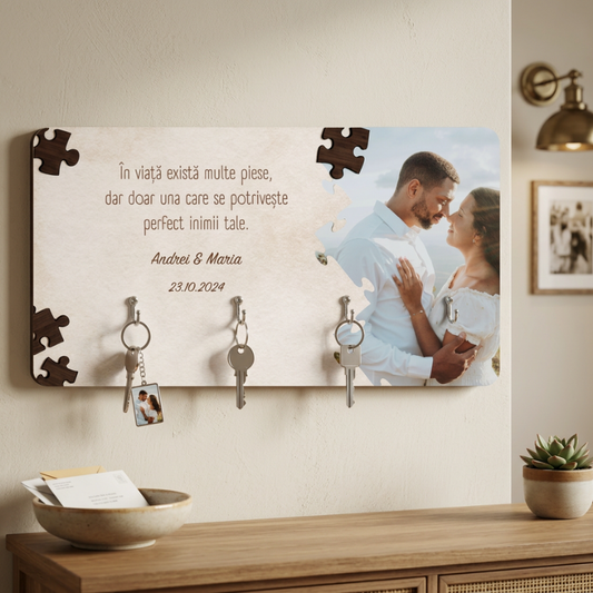 Ca piesele unui puzzle - cuier pentru chei